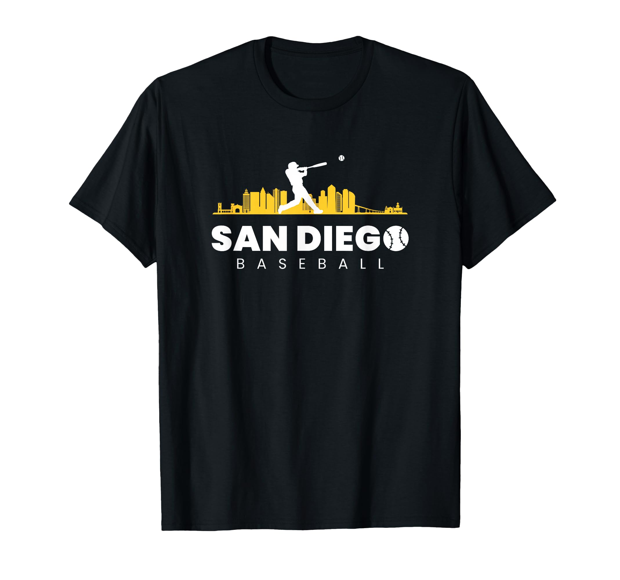San Diego Baseball City Skyline T-Shirt - Streetwear Style for Adults - T-Shirt, Sweatshirt, Hoodie