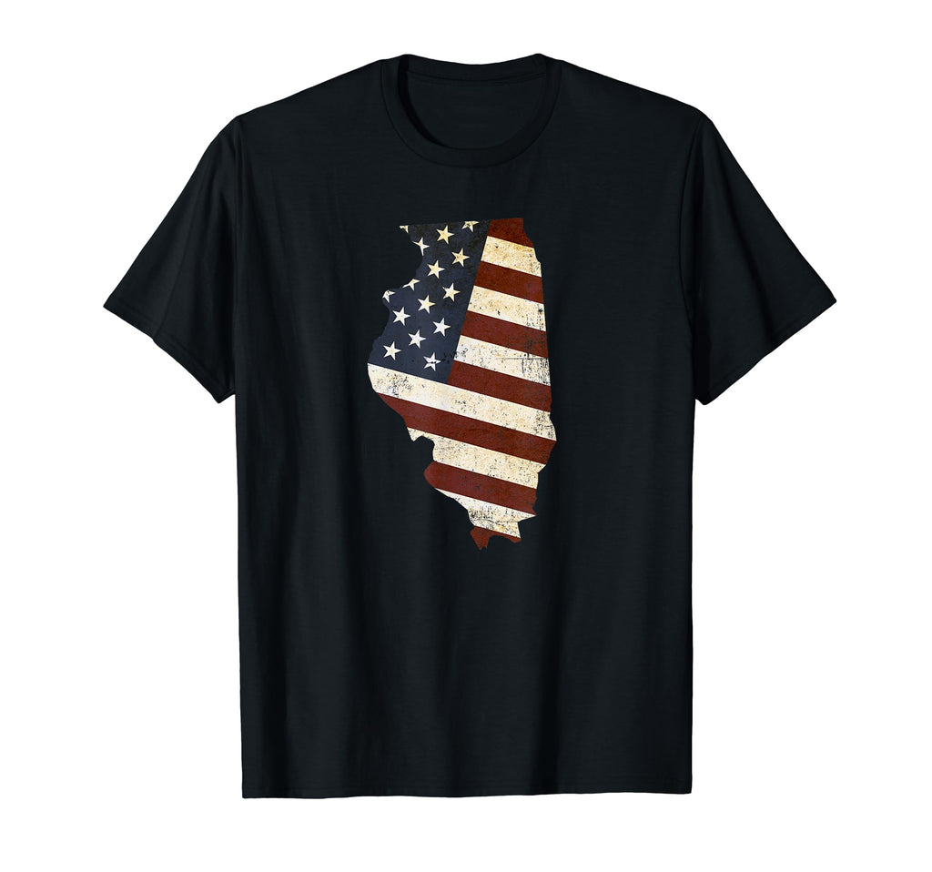 Illinois Usa Flag States Pride T-Shirt - Custom Art Print for Adults - T-Shirt, Sweatshirt, Hoodie