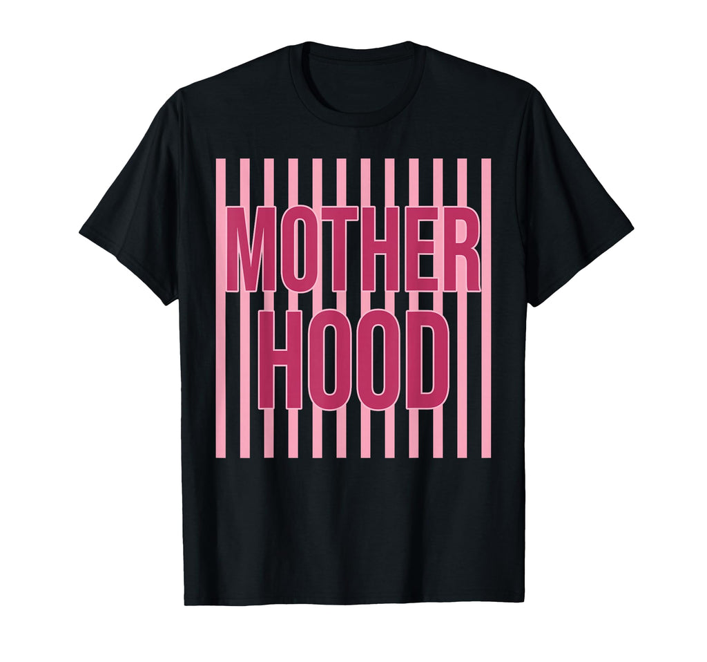 Motherhood Red Striped Typography T-Shirt - Trendy Graphic Unisex - T-Shirt, Sweatshirt, Hoodie