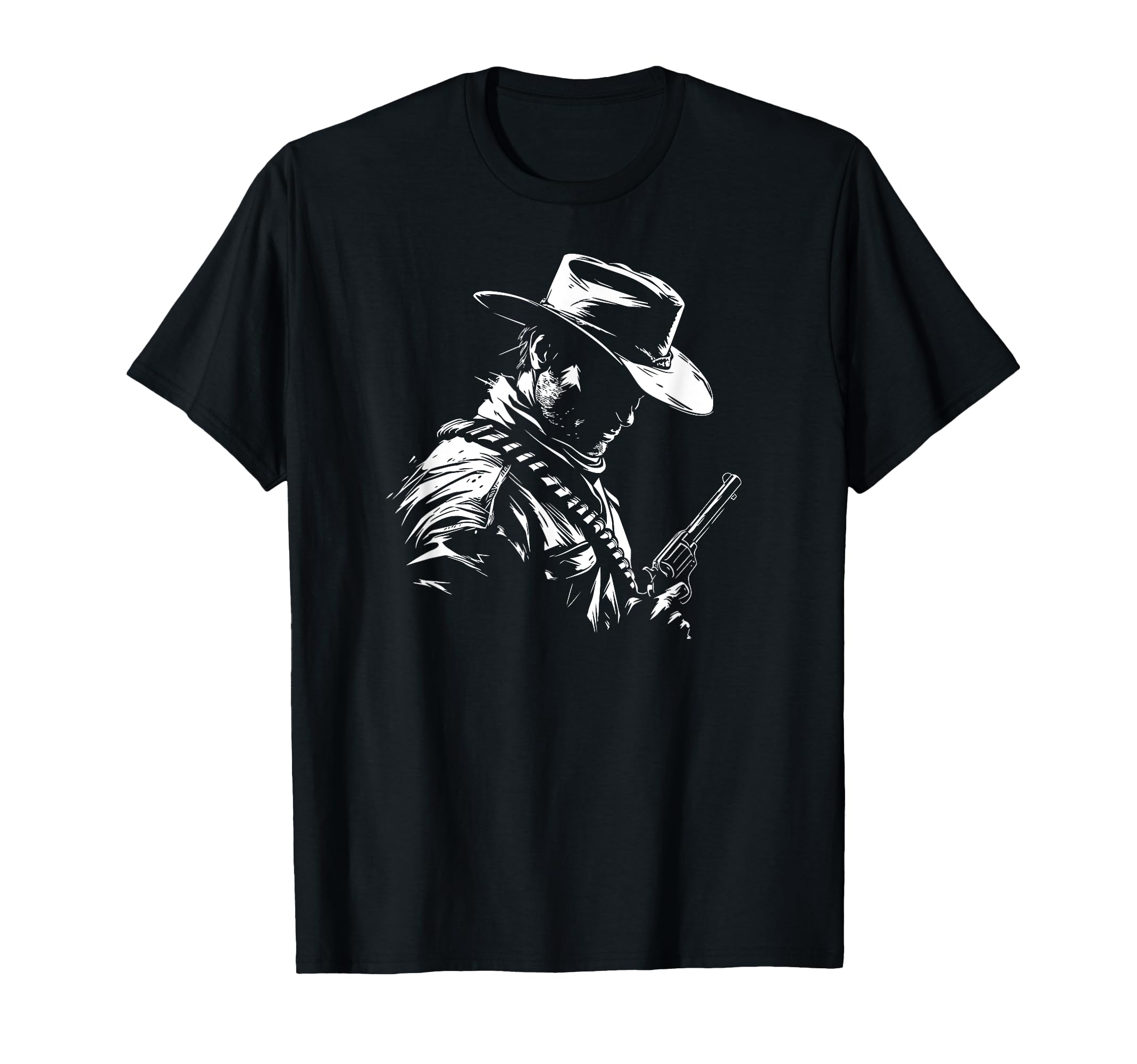 Cowboy Old Western West Gun Revolver T-Shirt - Unique Graphic for Adults - T-Shirt, Sweatshirt, Hoodie