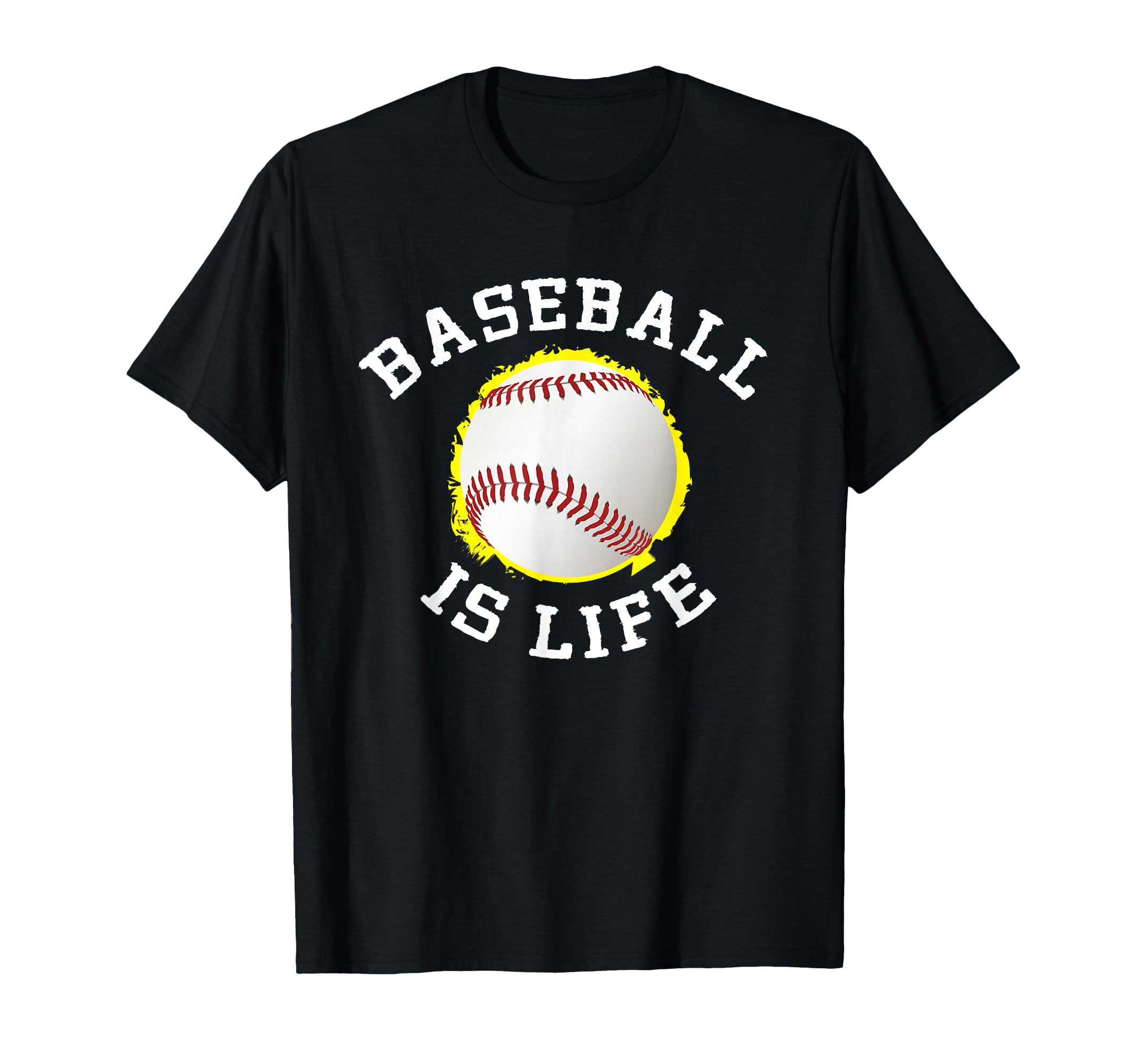 Baseball Is Life Player Fan Athlete T-Shirt - Trendy Graphic for Adults - T-Shirt, Sweatshirt, Hoodie