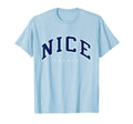 Nice France Varsity Navy Text T-Shirt - Fun Novelty Design for Adults - T-Shirt, Sweatshirt, Hoodie