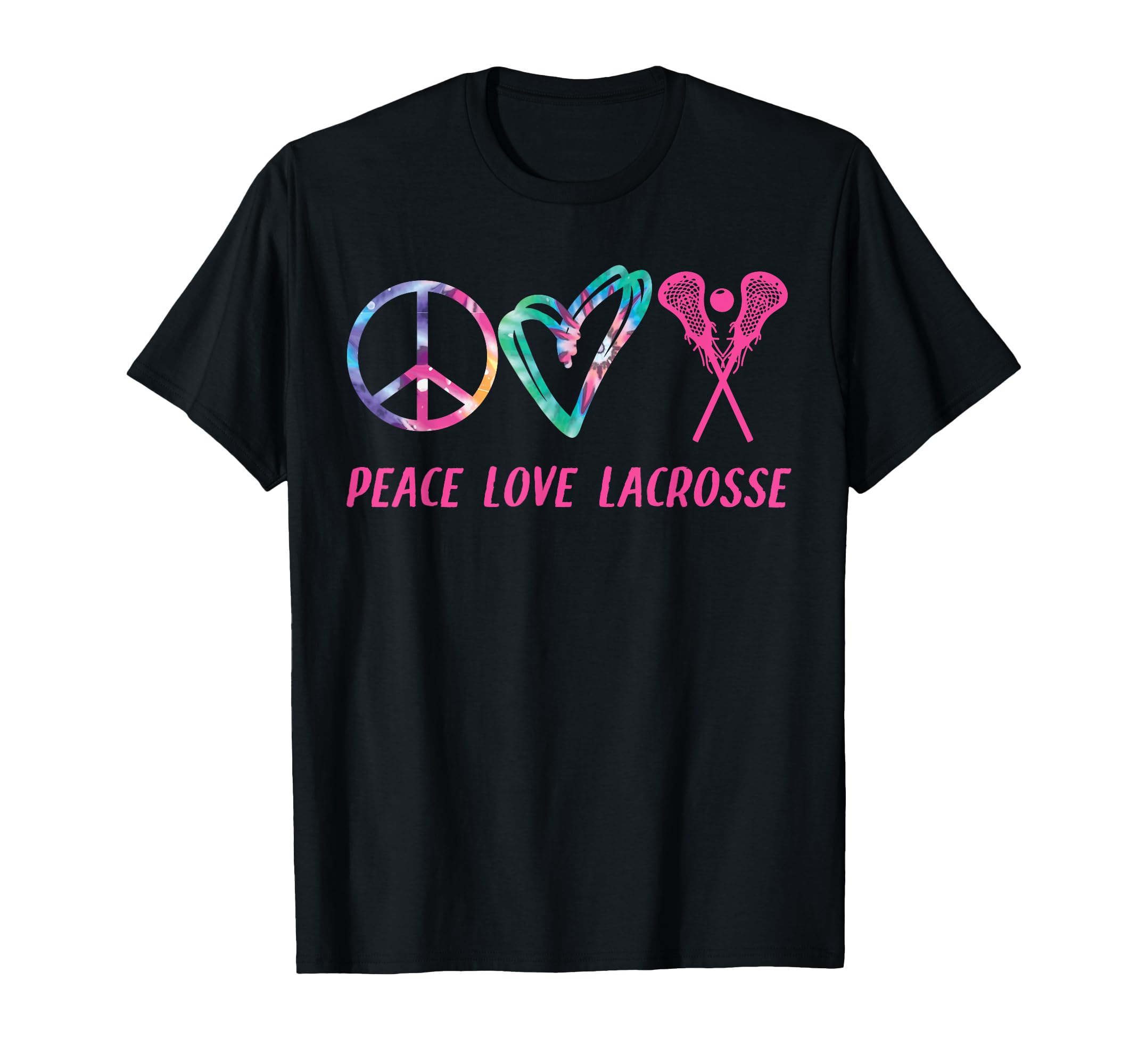 Lacrosse Lax Tie Dye Peace Love Lacrosse T-Shirt - Trendy Graphic Unisex - T-Shirt, Sweatshirt, Hoodie
