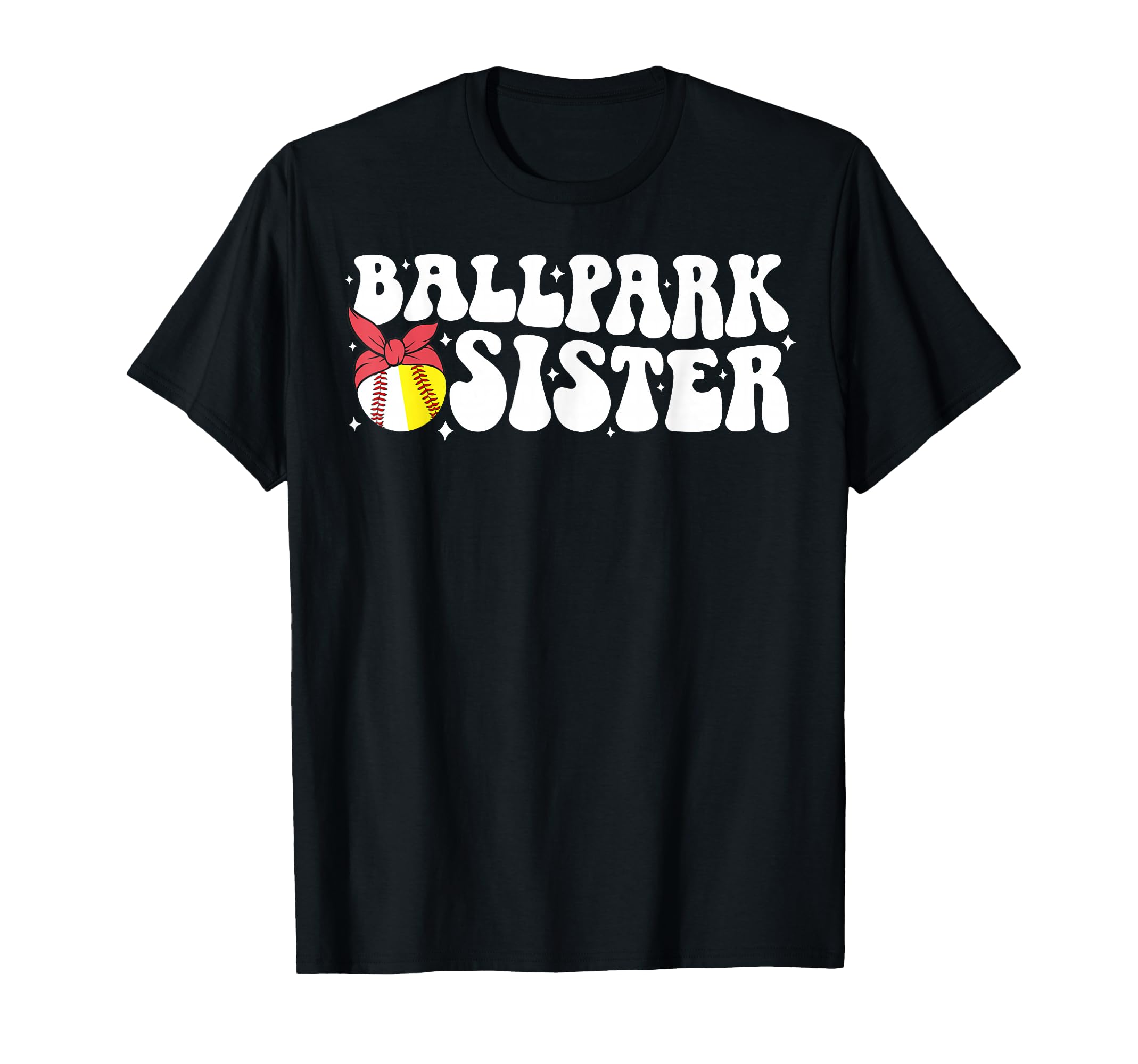 Ballpark Sister Groovy Softball T-Shirt - Aesthetic Graphic Unisex - T-Shirt, Sweatshirt, Hoodie