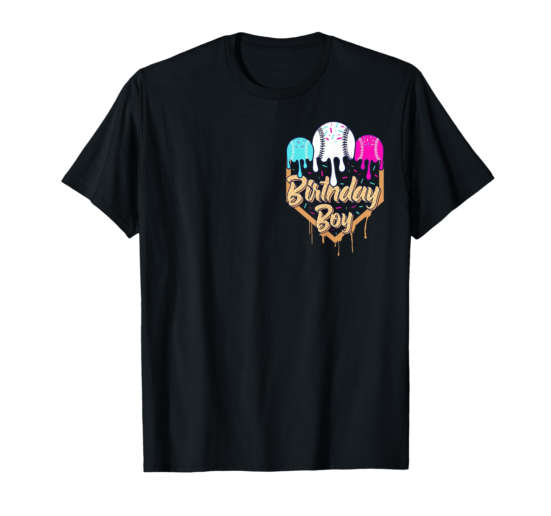 6Th Birthday Baseball Ice Cream Drip T-Shirt - Unique Graphic for Adults - T-Shirt, Sweatshirt, Hoodie