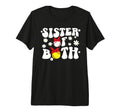 Sister Both Groovy Softball Baseball T-Shirt - Minimalist Print Unisex - T-Shirt, Sweatshirt, Hoodie