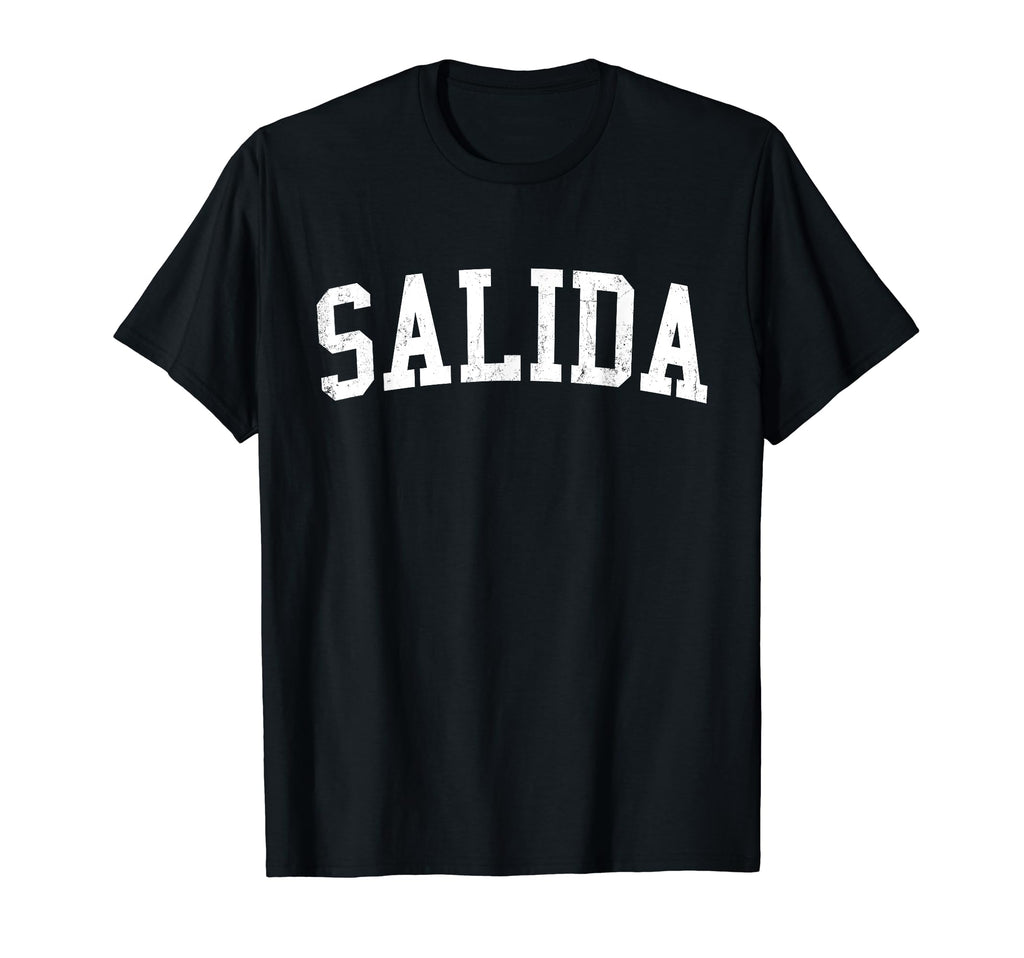 Salida Ca Distressed White Varsity T-Shirt - Minimalist Print for Adults - T-Shirt, Sweatshirt, Hoodie