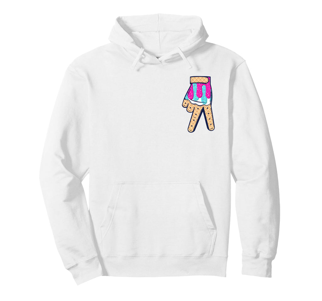 Baseball Ice Cream Drip Home Plate Glove Hoodie - Graphic Print Unisex - T-Shirt, Sweatshirt, Hoodie