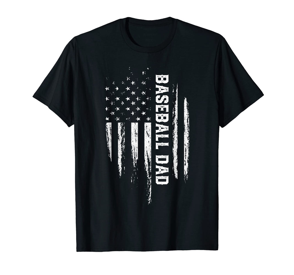 Baseball Dad American Flag 4Th July T-Shirt - Fun Novelty Design Men Women - T-Shirt, Sweatshirt, Hoodie