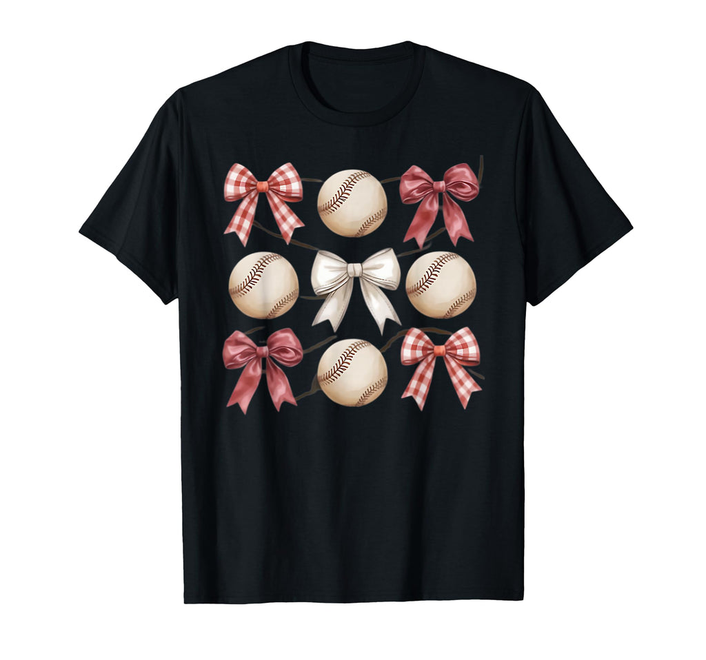 Baseball Coquette Bow Mom Sister T-Shirt - Casual Everyday Wear for Adults - T-Shirt, Sweatshirt, Hoodie