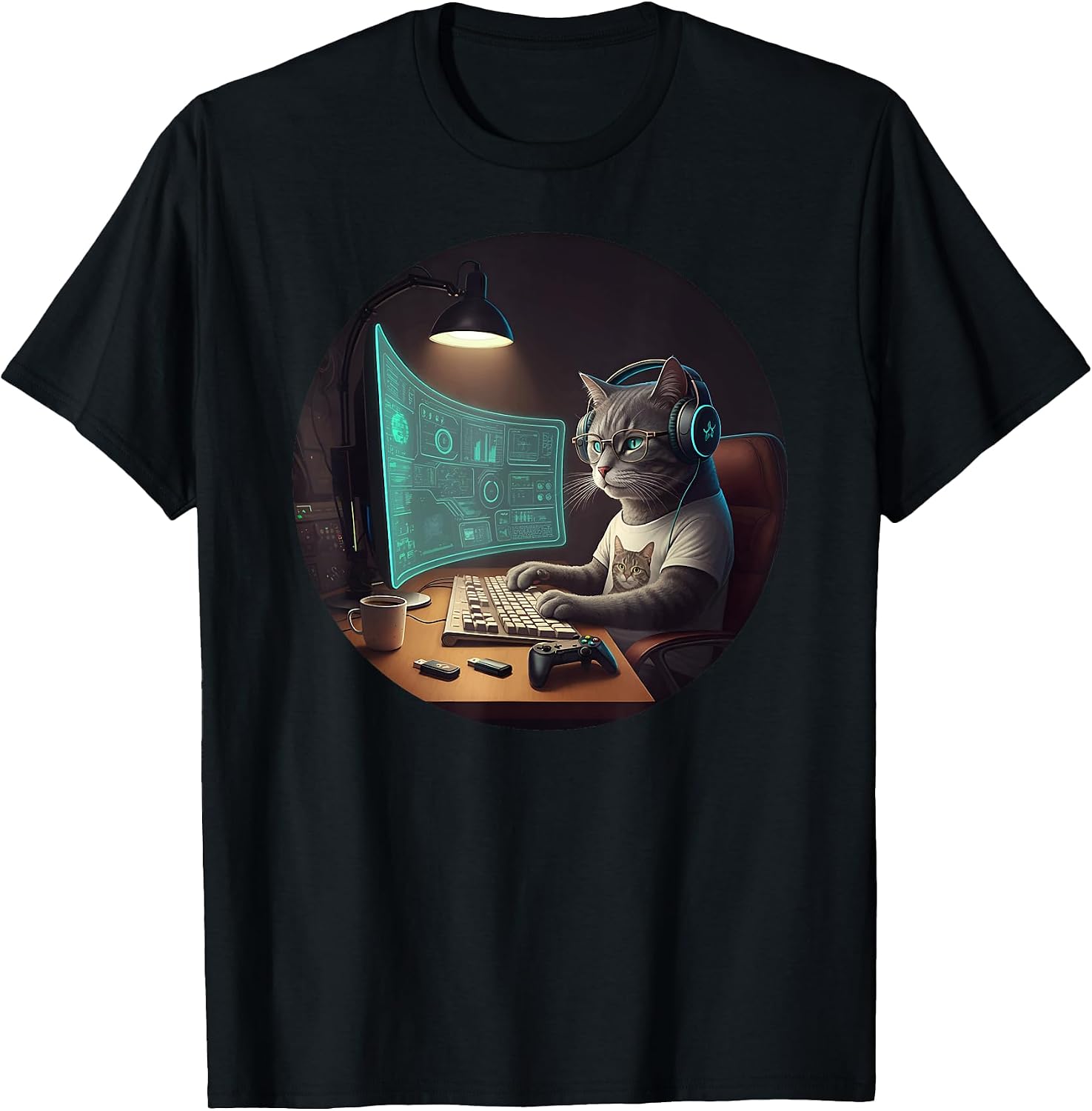 Cat Computer Nerd Programmer - Adult & Kids T-Shirts, Sweatshirts & Hoodies apparel design preview 1