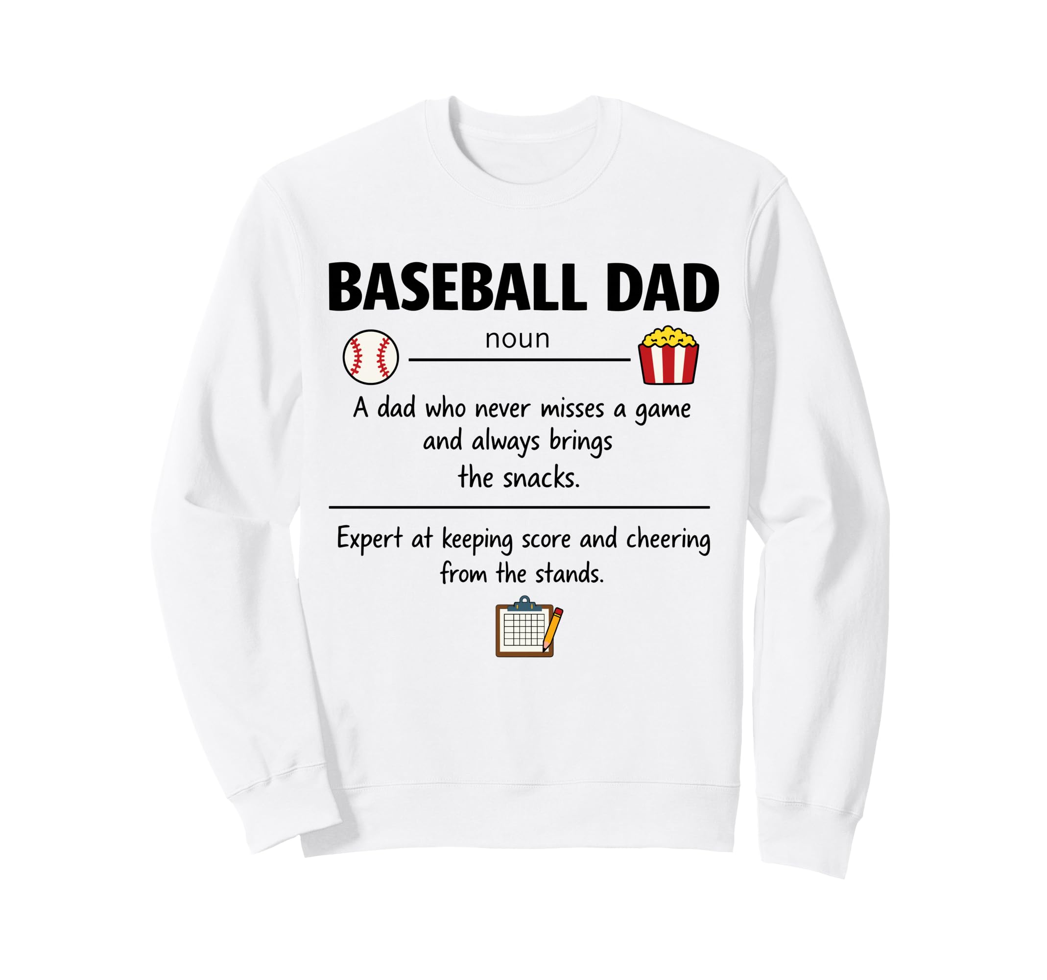 Baseball Dad Definition Gifts Sweatshirt - Aesthetic Graphic for Adults - T-Shirt, Sweatshirt, Hoodie