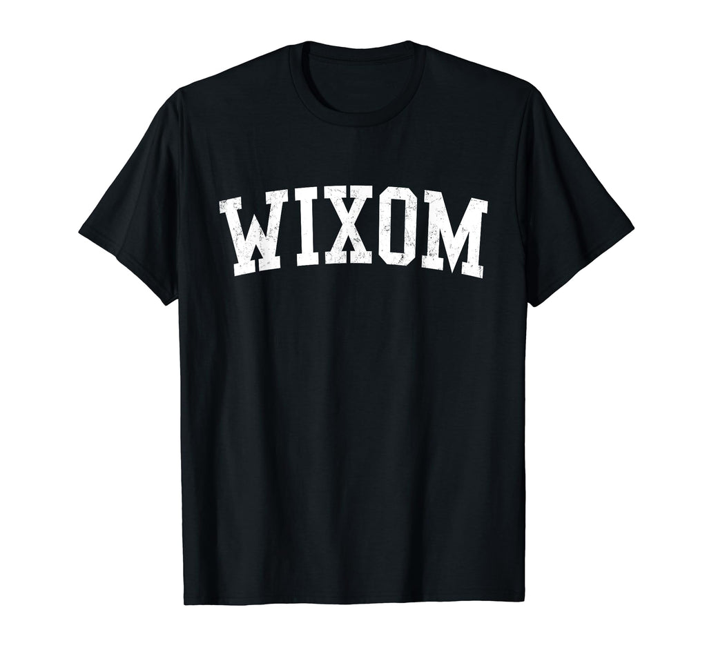 Wixom Mi Distressed White Varsity T-Shirt - Fun Novelty Design for Adults - T-Shirt, Sweatshirt, Hoodie