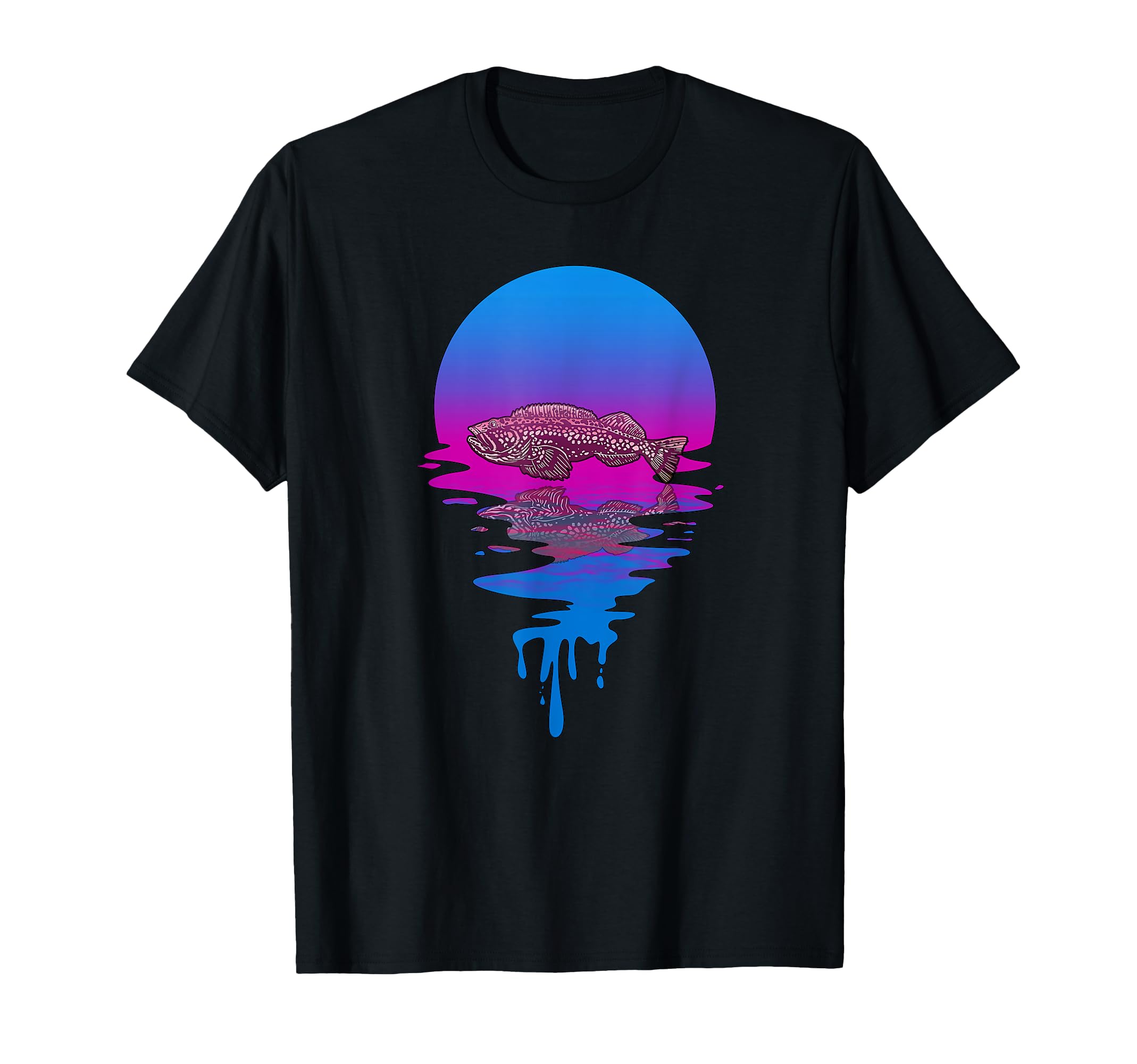 Sunset Lingcod T-Shirt - Fun Novelty Design Men Women - T-Shirt, Sweatshirt, Hoodie