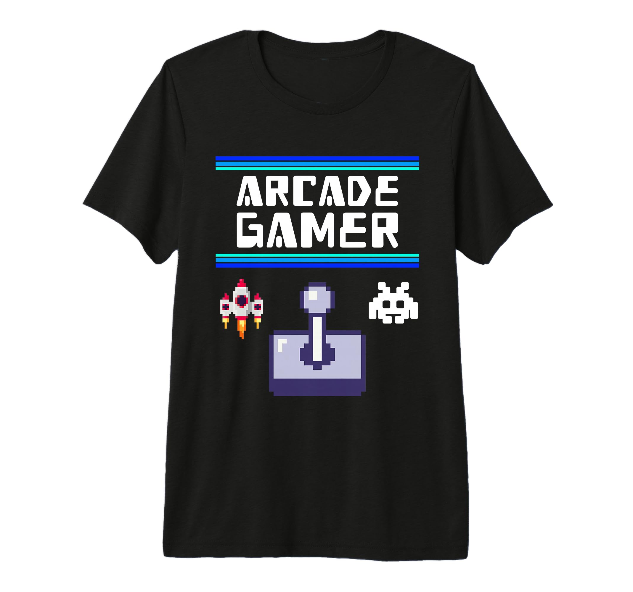 Arcade Gamer Gaming Pixel Space T-Shirt - Casual Everyday Wear Unisex - T-Shirt, Sweatshirt, Hoodie