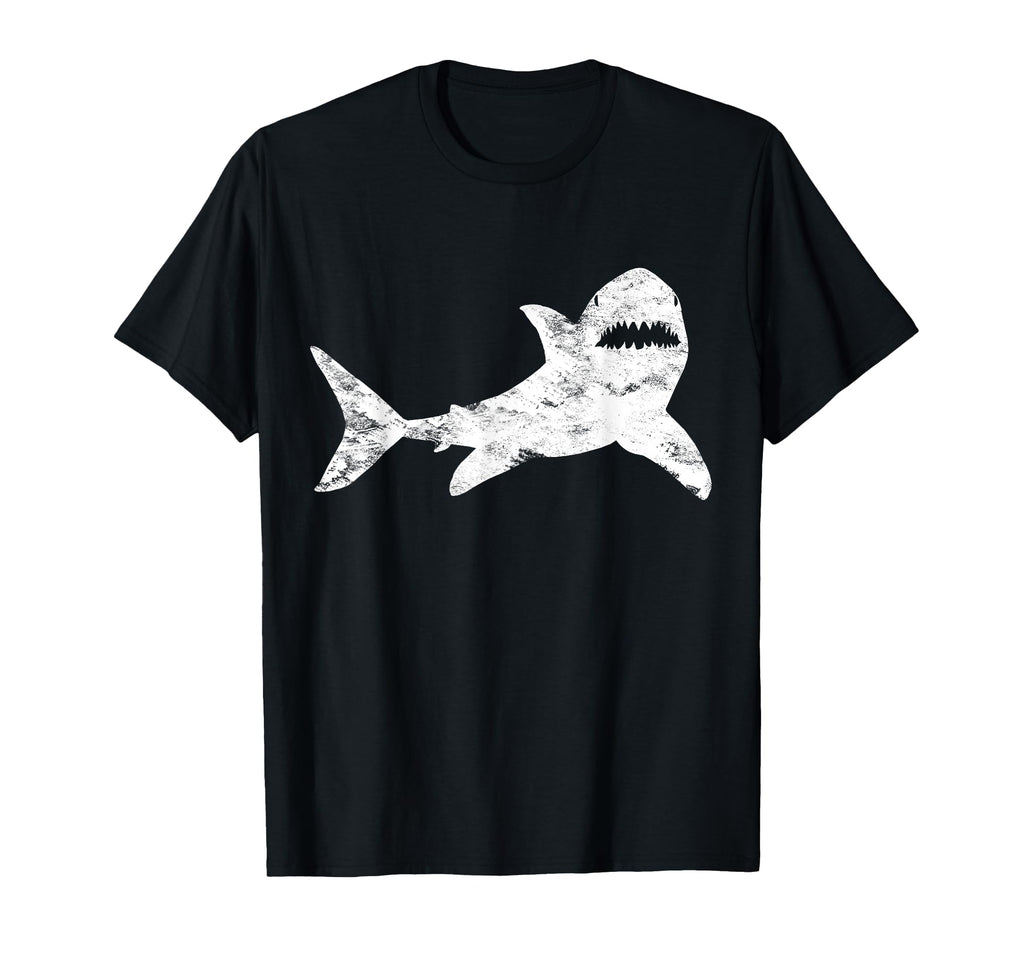 Shark Distressed Shark Bite T-Shirt - Novelty Apparel for Adults - T-Shirt, Sweatshirt, Hoodie