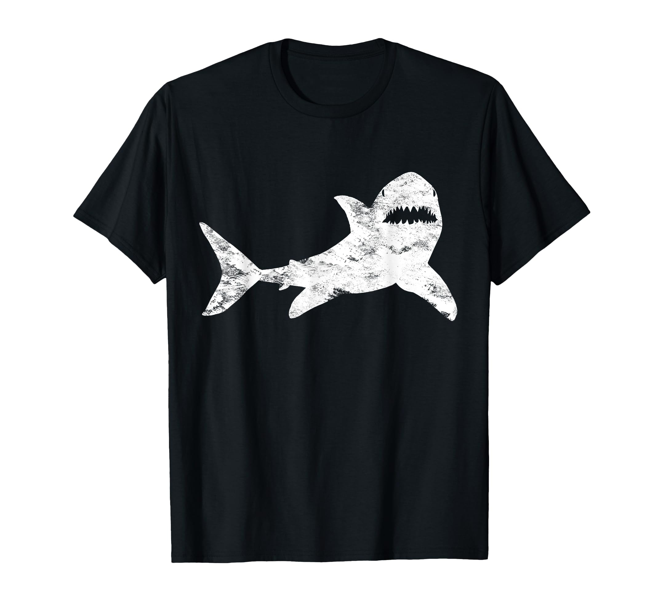 Shark Distressed Shark Bite T-Shirt - Novelty Apparel for Adults - T-Shirt, Sweatshirt, Hoodie