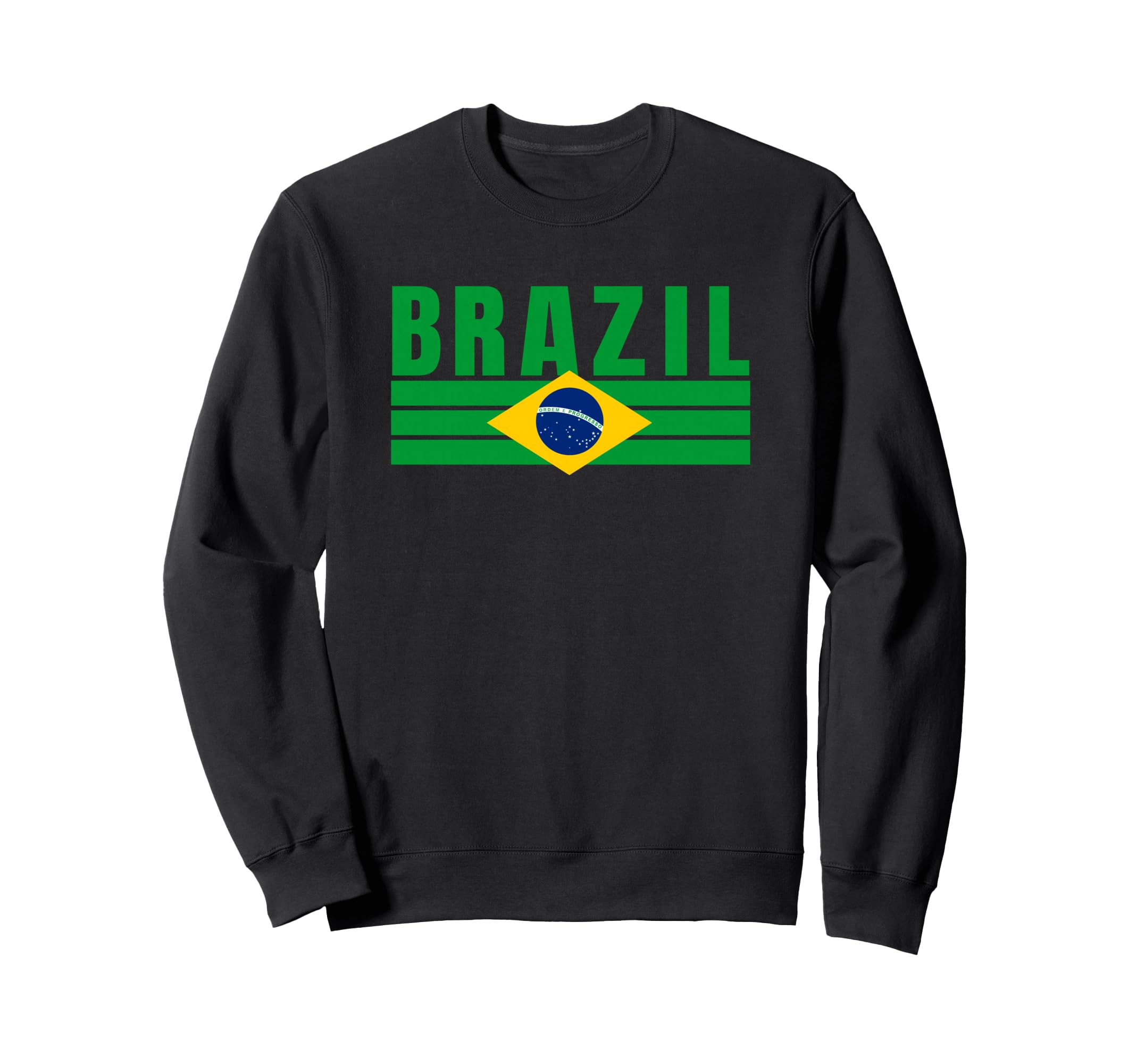 Brazil Green Yellow Brazilian Fan Sweatshirt - Novelty Apparel for Adults - T-Shirt, Sweatshirt, Hoodie