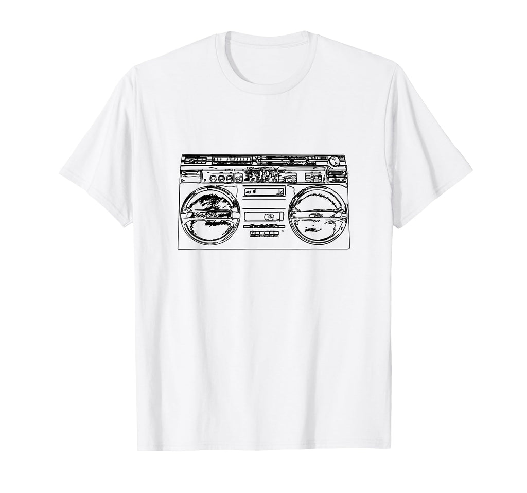Old School Rap Boombox 80S Hip Hop T-Shirt - Custom Art Print Men Women - T-Shirt, Sweatshirt, Hoodie