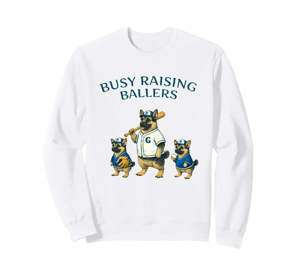 Busy Raising Baller Baseball Sweatshirt - Aesthetic Graphic for Adults - T-Shirt, Sweatshirt, Hoodie