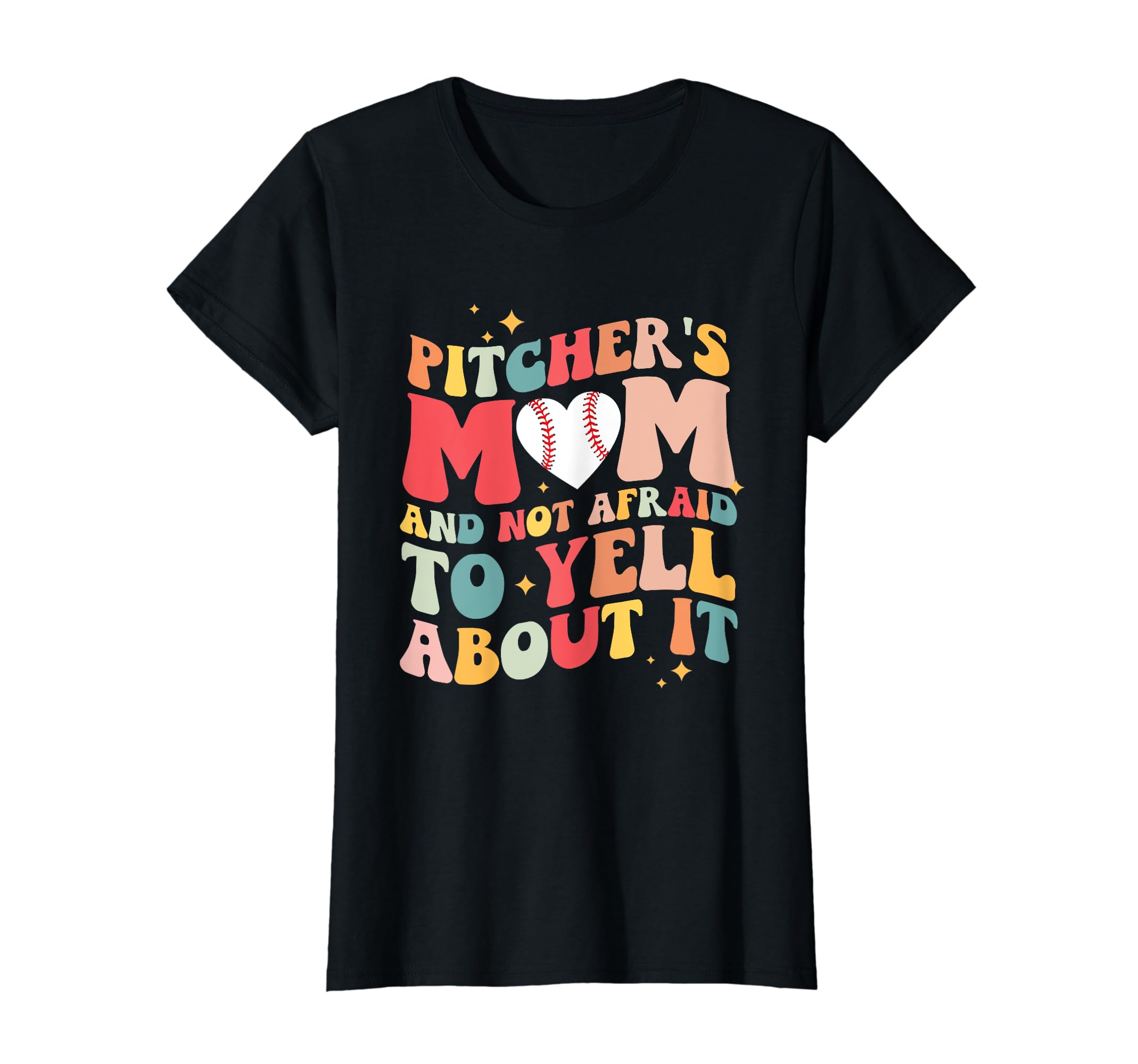 Groovy Baseball Ptchers Mom And Not T-Shirt - Custom Art Print for Adults - T-Shirt, Sweatshirt, Hoodie