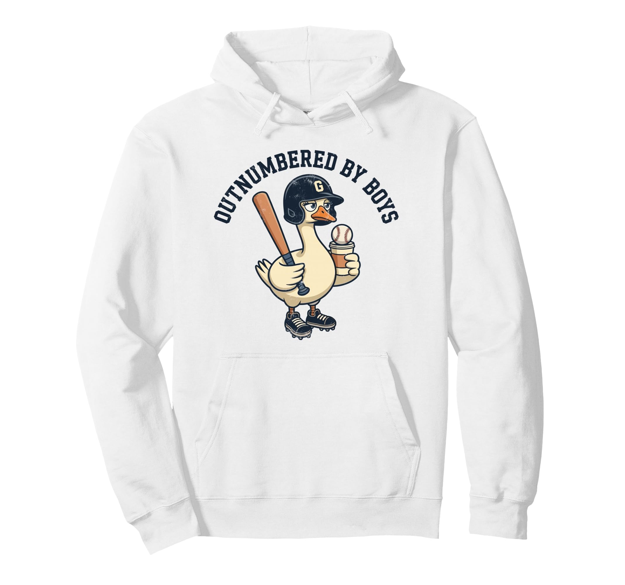 Outnumbered Mom Baseball Mom Coffee Goose Hoodie - Unique Graphic Unisex - T-Shirt, Sweatshirt, Hoodie