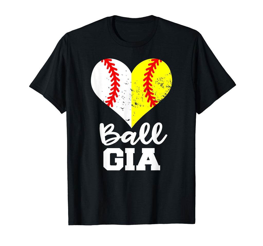 Ball Gia Heart Funny Baseball Softball T-Shirt - Trendy Graphic Men Women - T-Shirt, Sweatshirt, Hoodie