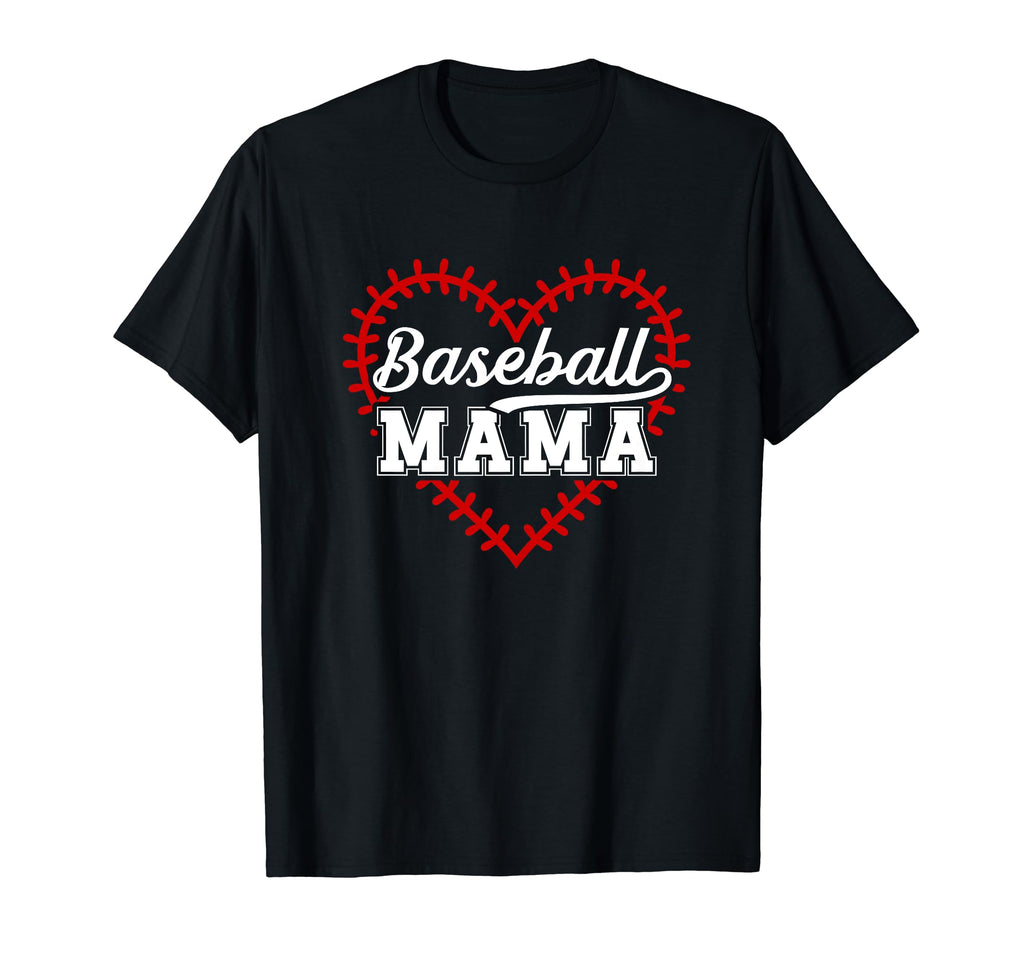 Baseball Mama Heart Baseball Mom Baseball T-Shirt - Unique Graphic Unisex - T-Shirt, Sweatshirt, Hoodie