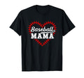 Baseball Mama Heart Baseball Mom Baseball T-Shirt - Unique Graphic Unisex - T-Shirt, Sweatshirt, Hoodie