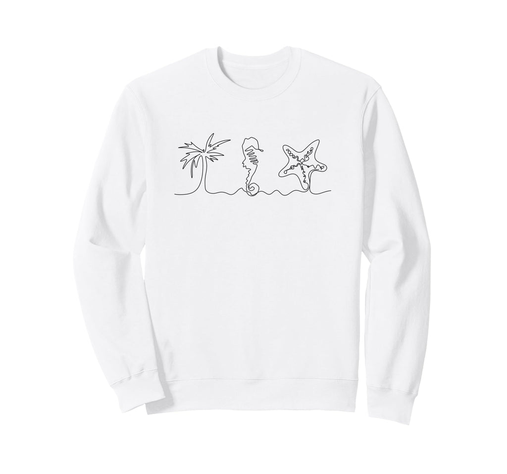 Coconut Aesthetic Seahorse Sweatshirt - Minimalist Print for Adults - T-Shirt, Sweatshirt, Hoodie