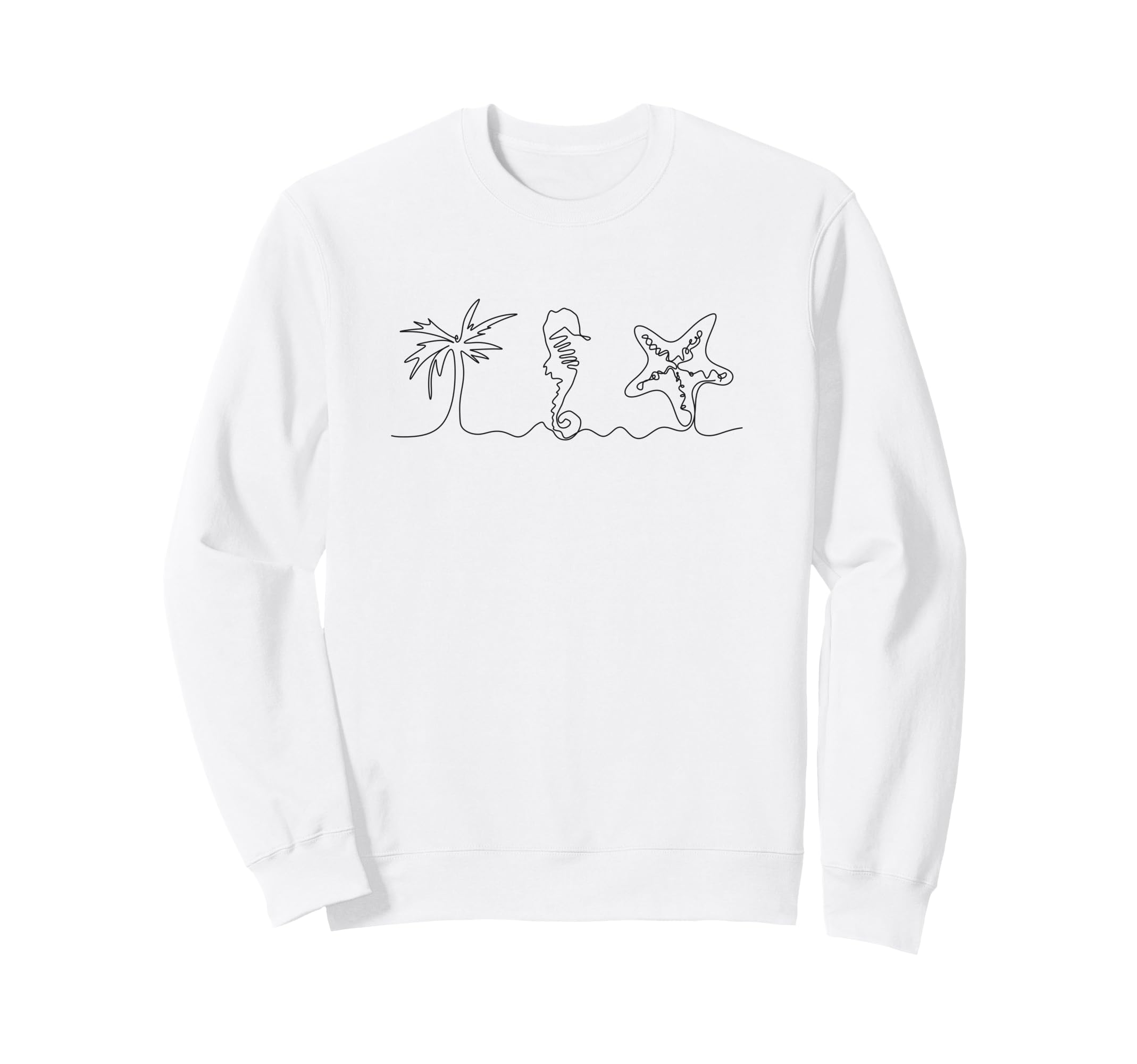 Coconut Aesthetic Seahorse Sweatshirt - Minimalist Print for Adults - T-Shirt, Sweatshirt, Hoodie