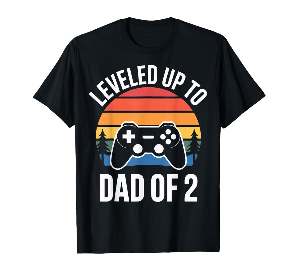 Leveled Up To Dad 2 Gamer Fathers Day T-Shirt - Aesthetic Graphic Unisex - T-Shirt, Sweatshirt, Hoodie