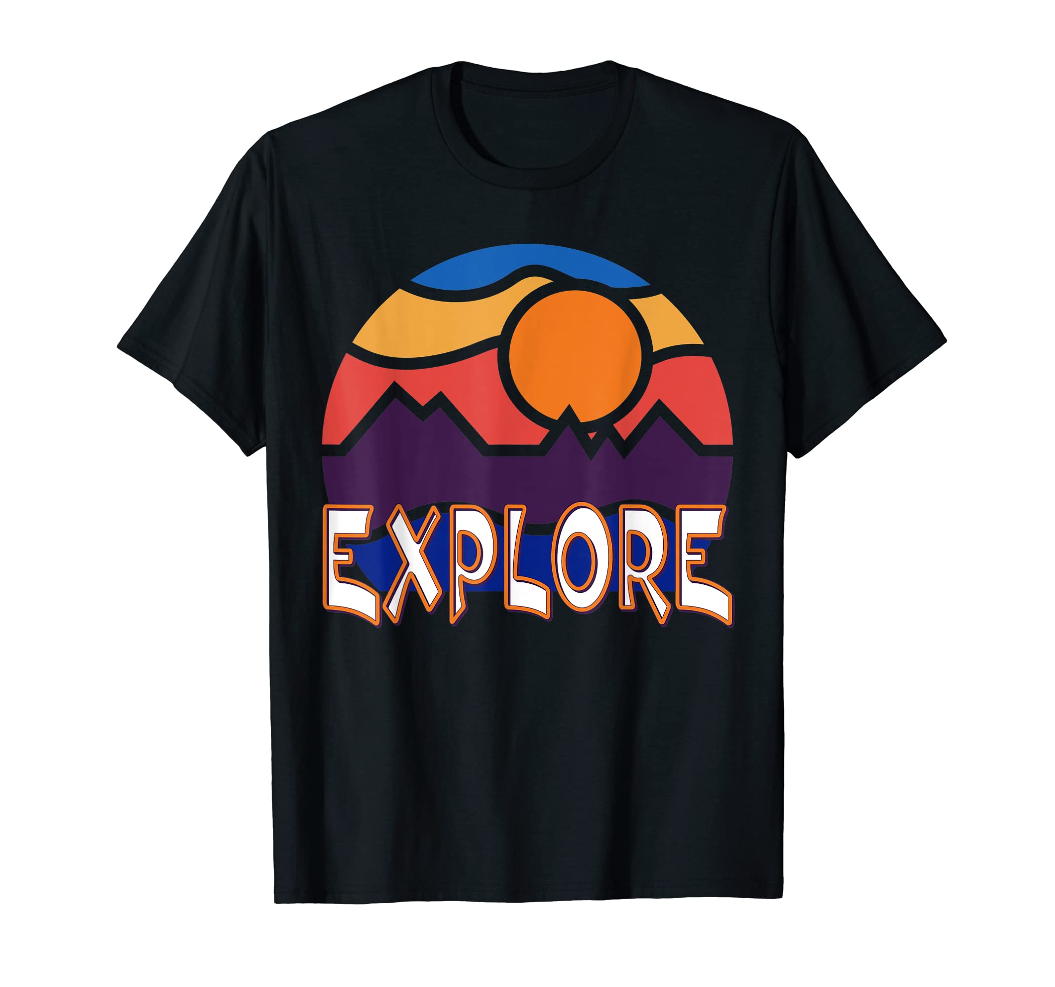 Explore Outdoor Mountain Sunset T-Shirt - Casual Everyday Wear for Adults - T-Shirt, Sweatshirt, Hoodie