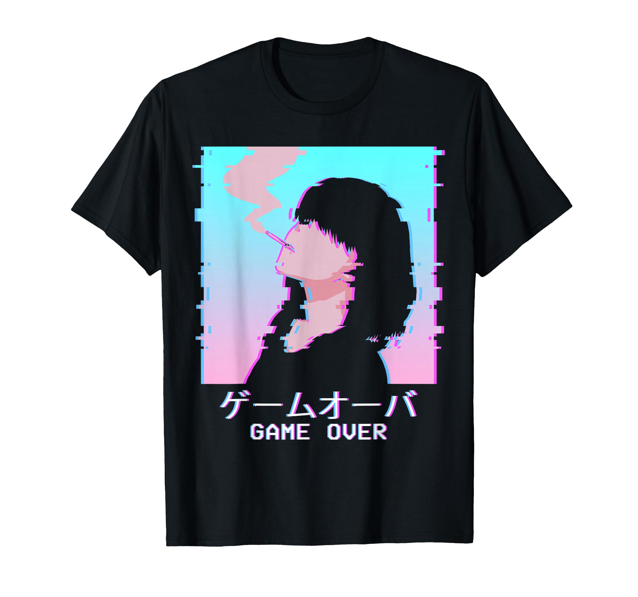 Game Over Sad Anime Japanese Waifu T-Shirt - Graphic Print for Adults - T-Shirt, Sweatshirt, Hoodie