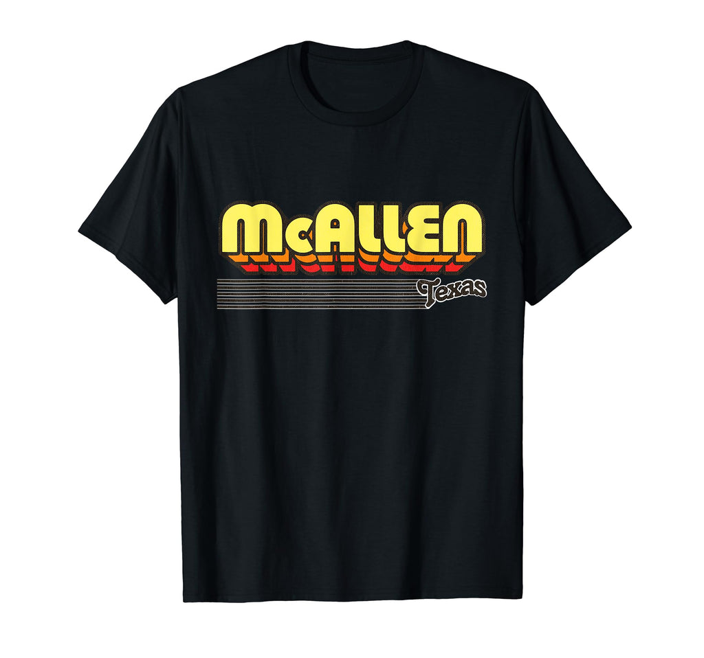 Mcallen Texas Stripes T-Shirt - Fun Novelty Design for Adults - T-Shirt, Sweatshirt, Hoodie