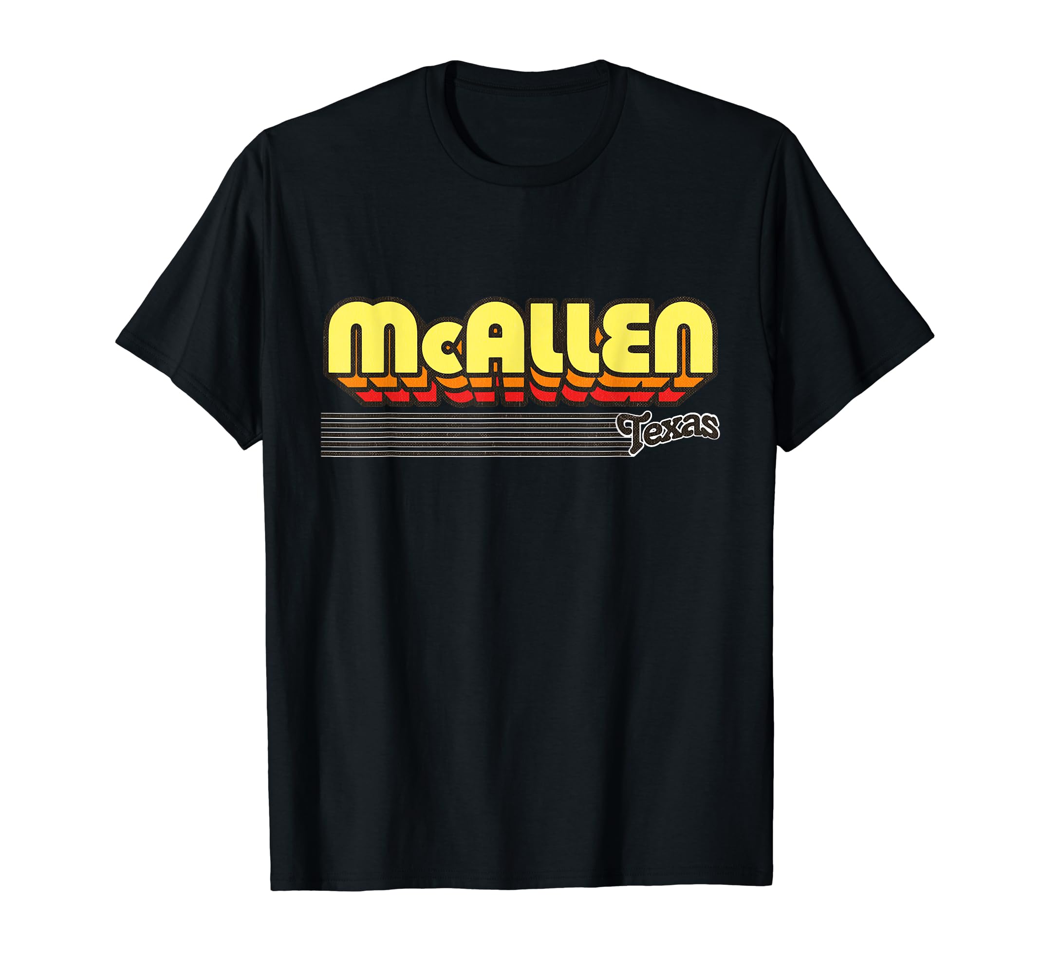Mcallen Texas Stripes T-Shirt - Fun Novelty Design for Adults - T-Shirt, Sweatshirt, Hoodie