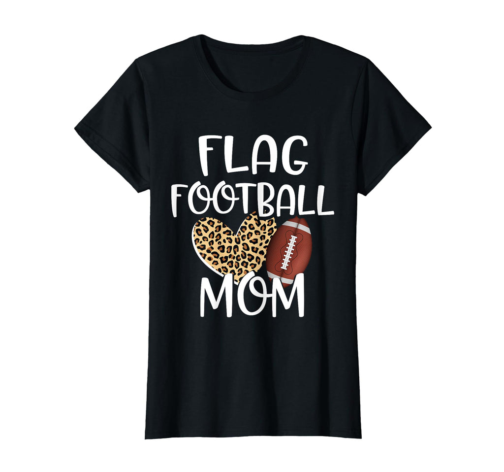 Flag Football Mom Gift Leopard Sports T-Shirt - Graphic Print for Adults - T-Shirt, Sweatshirt, Hoodie