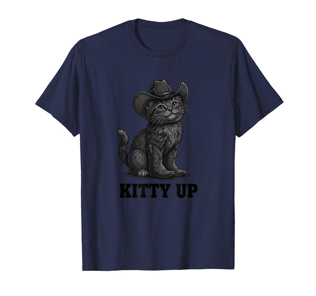 Cowboy Cat Kitty Up Western Cat T-Shirt - Custom Art Print Unisex - T-Shirt, Sweatshirt, Hoodie