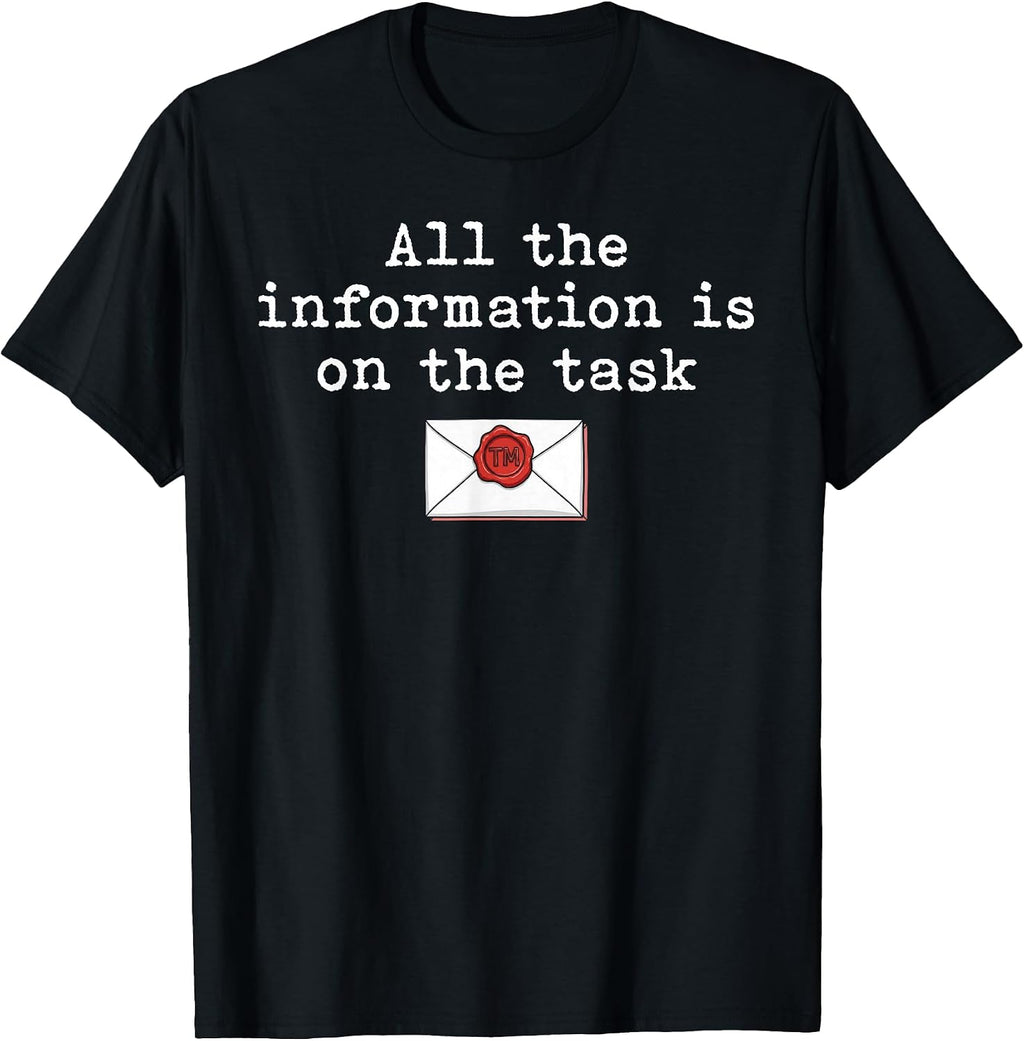Task Instructions Quote Workplace Sarcasm - Adult & Kids T-Shirts, Sweatshirts & Hoodies apparel design preview 1