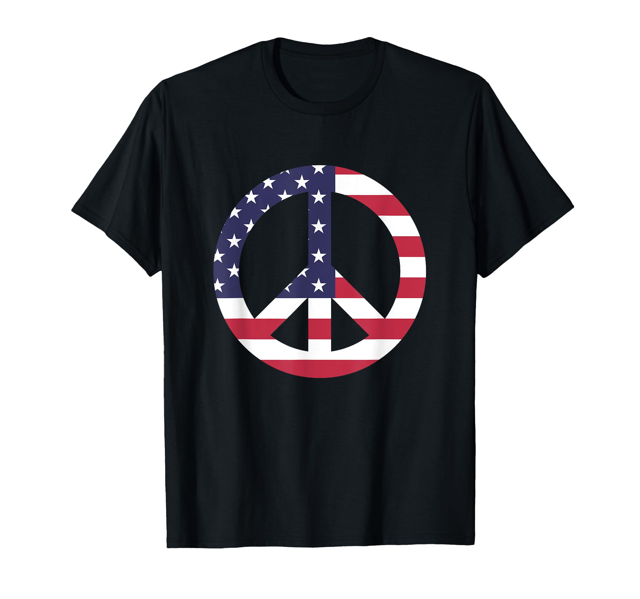 4Th July Us American Flag Peace Sign T-Shirt - Custom Art Print for Adults - T-Shirt, Sweatshirt, Hoodie