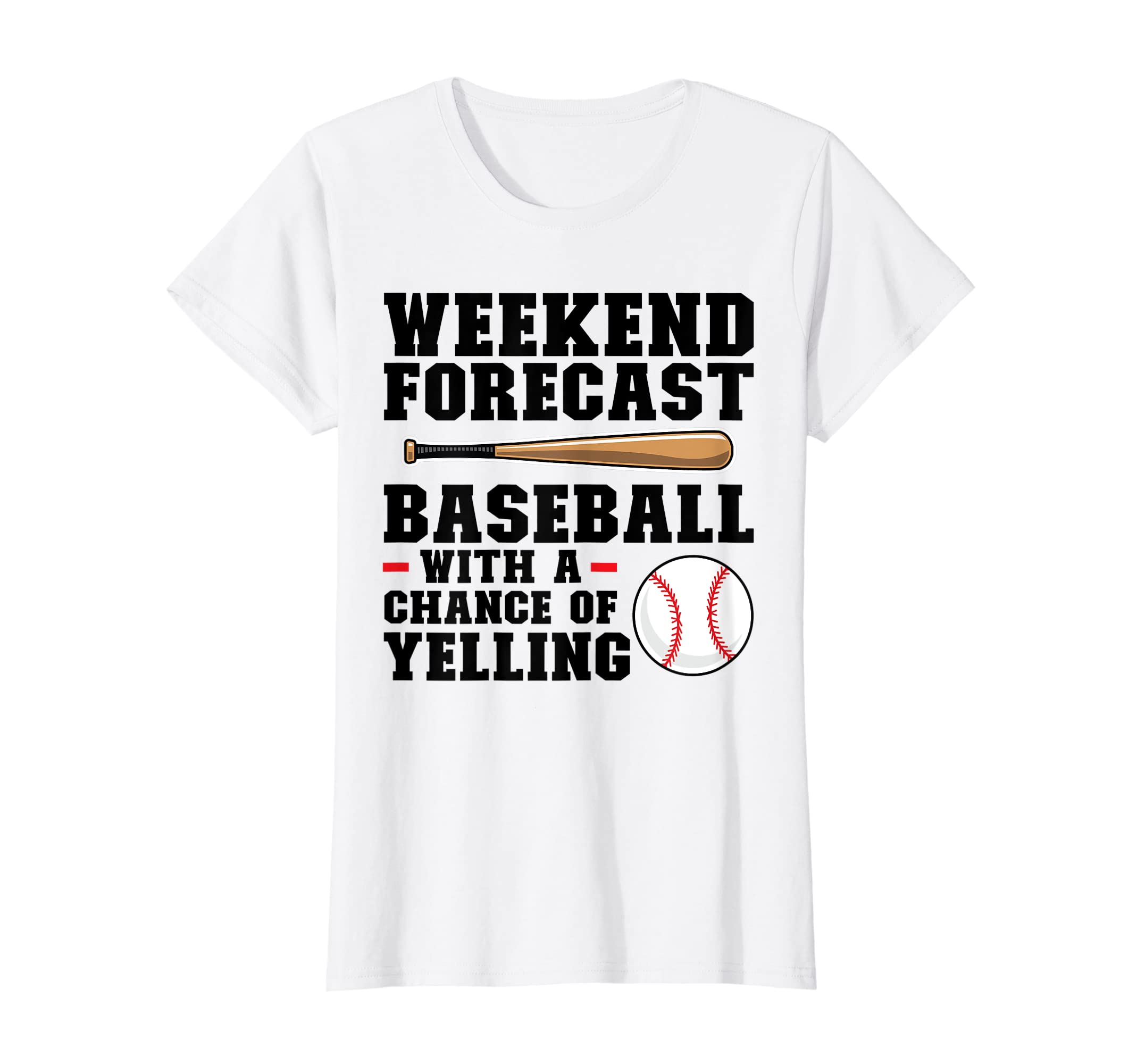 Womens Weekend Forecast Baseball Baseball T-Shirt - Unique Graphic Unisex - T-Shirt, Sweatshirt, Hoodie