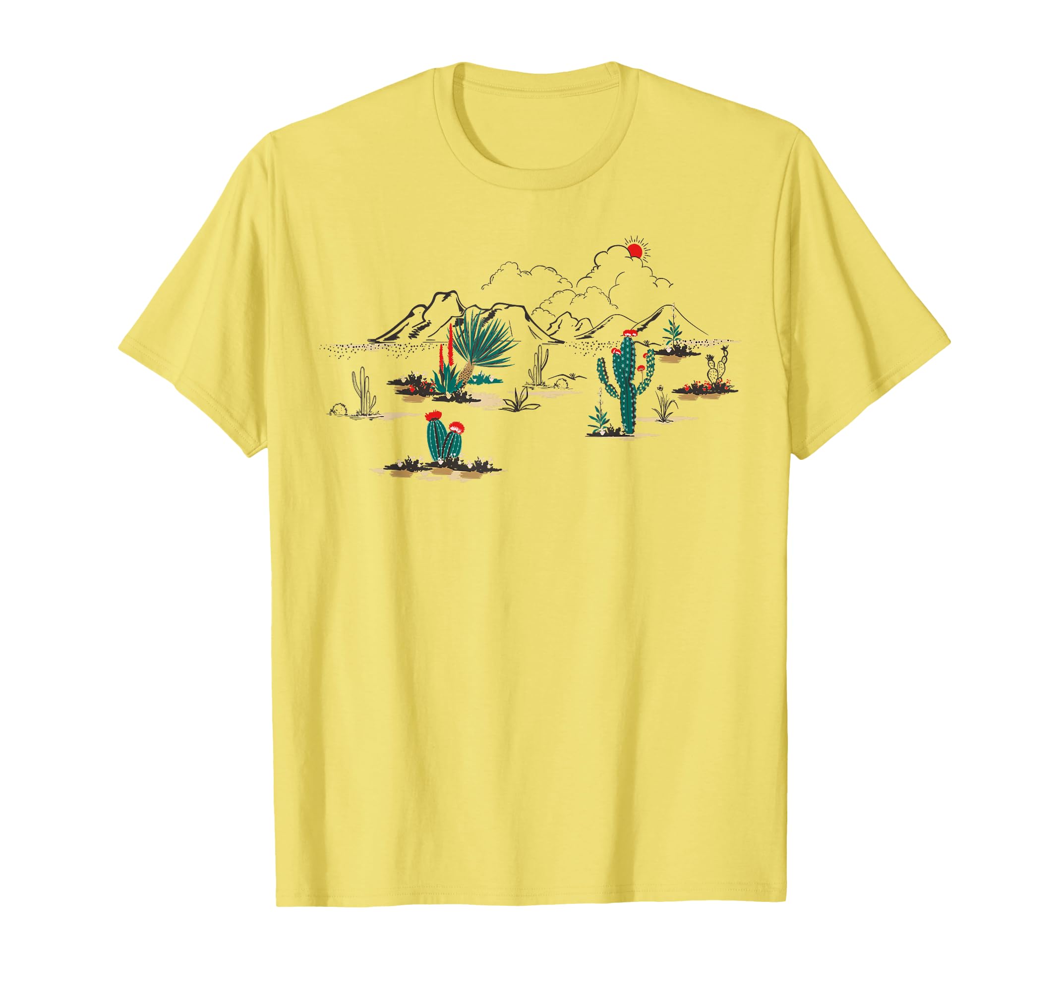 Desert Sunset Cactus Vibe Landscape T-Shirt - Custom Art Print for Adults - T-Shirt, Sweatshirt, Hoodie