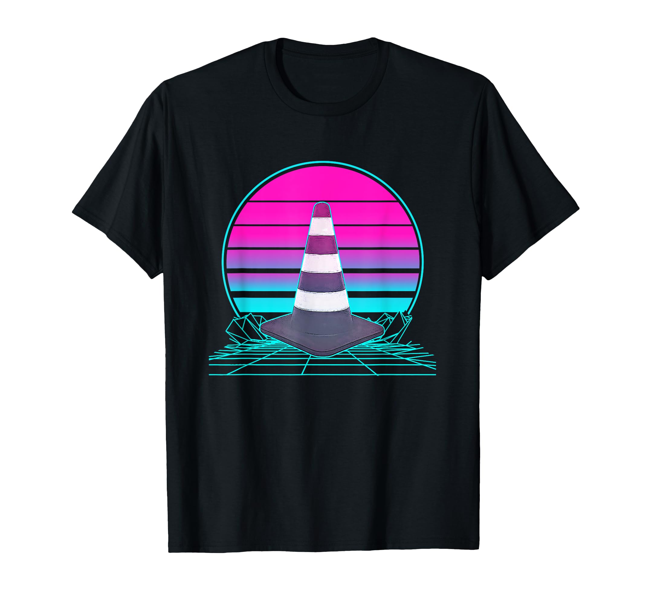 Sunset Traffic Cone T-Shirt - Graphic Print for Adults - T-Shirt, Sweatshirt, Hoodie