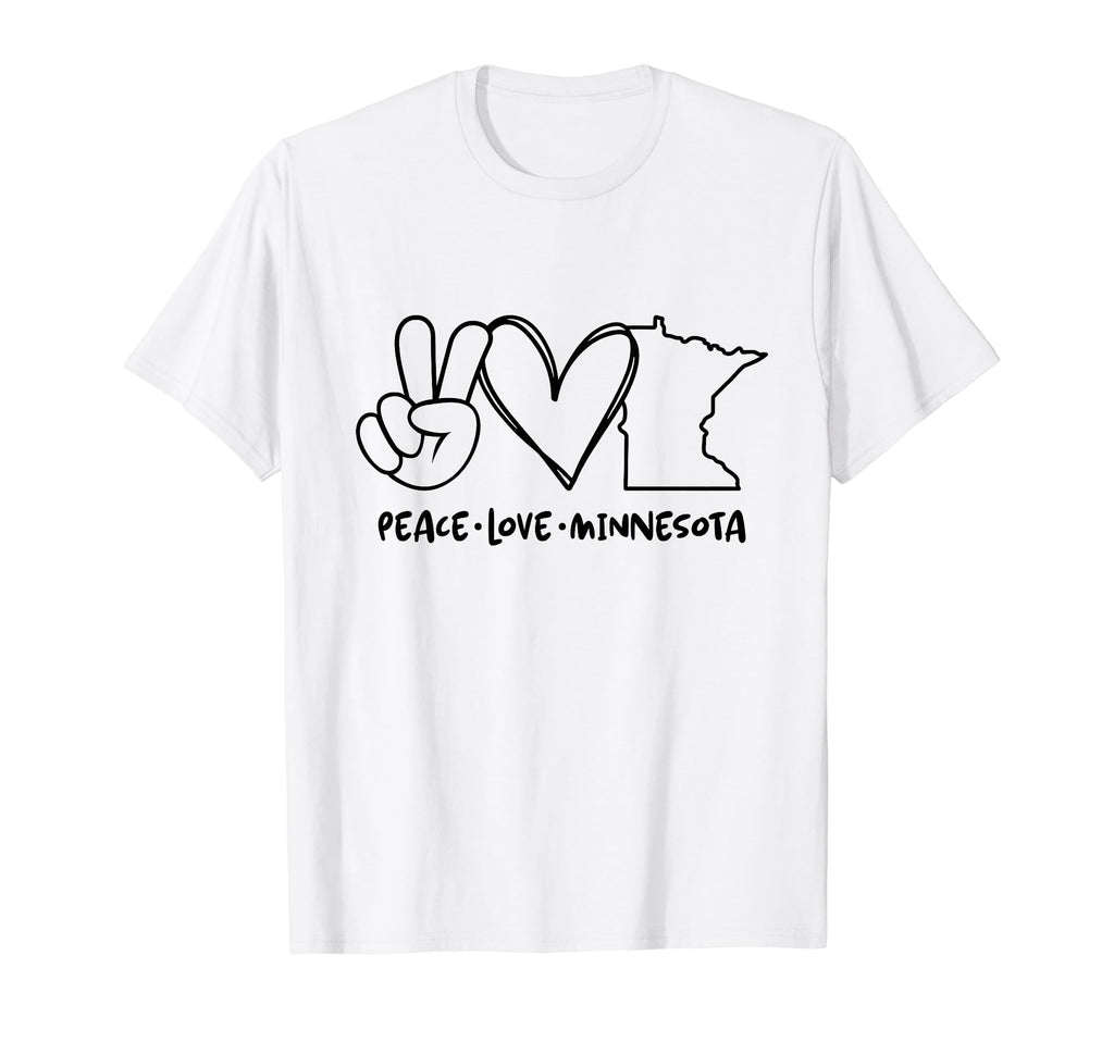 Peace Love Minnesota Mn Minnesota T-Shirt - Fun Novelty Design Men Women - T-Shirt, Sweatshirt, Hoodie