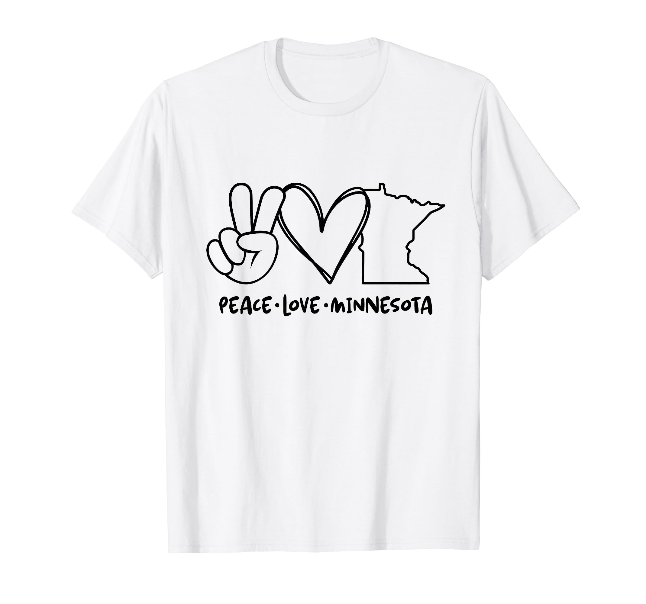 Peace Love Minnesota Mn Minnesota T-Shirt - Fun Novelty Design Men Women - T-Shirt, Sweatshirt, Hoodie