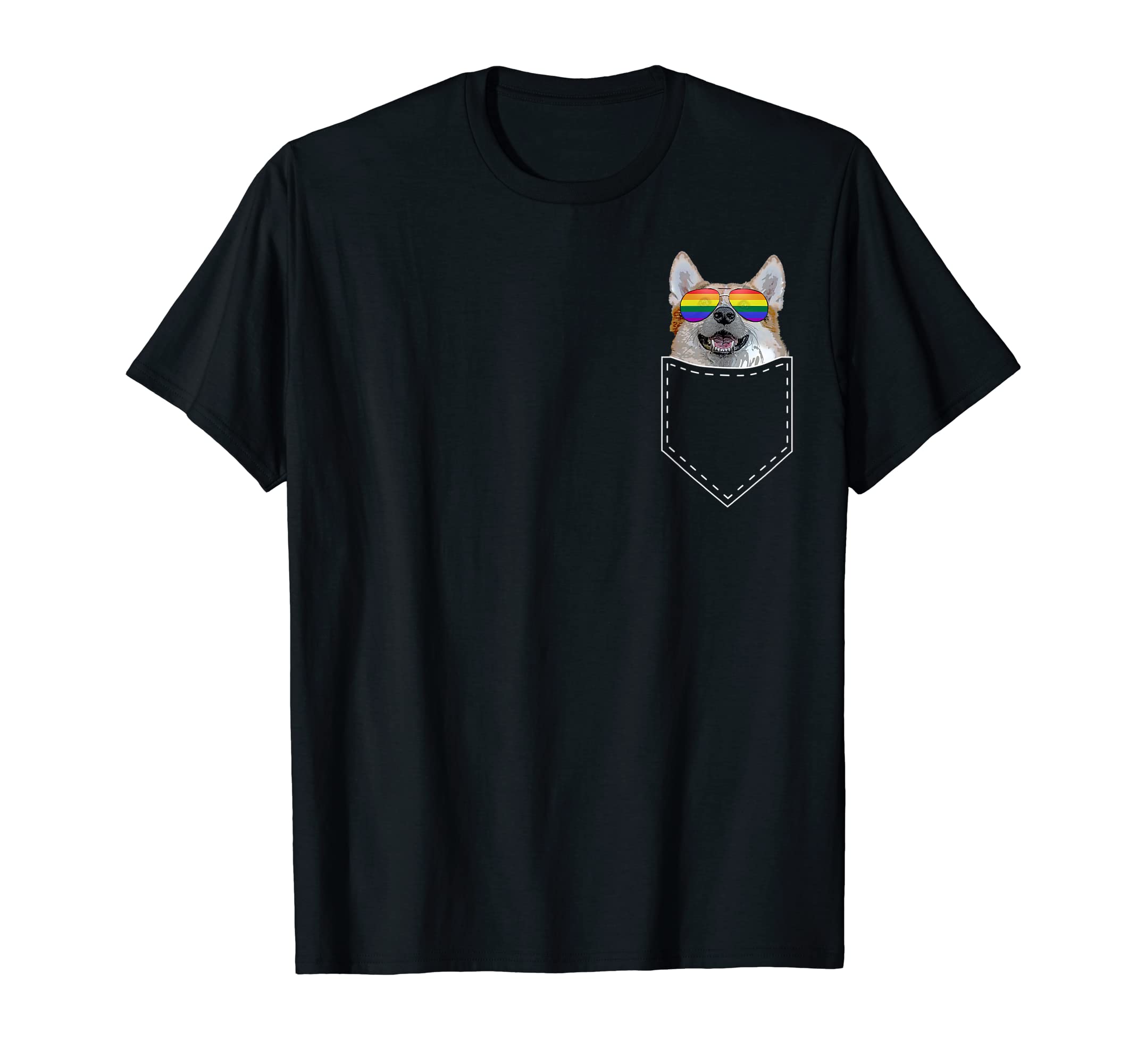 Corgi Pocket Rainbow Sunglasses Corgi T-Shirt - Custom Art Print Unisex - T-Shirt, Sweatshirt, Hoodie