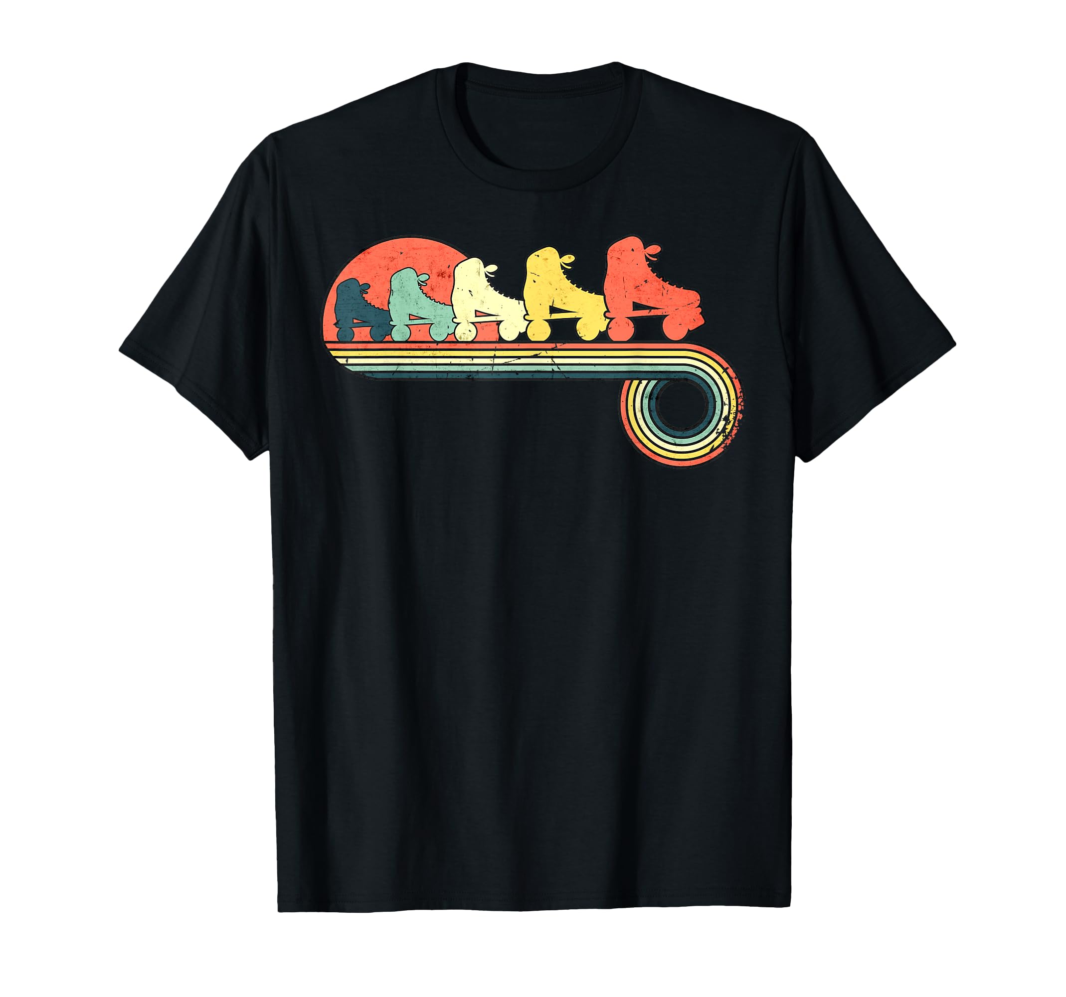 Rollerskates Sunset Rainbow T-Shirt - Trendy Graphic for Adults - T-Shirt, Sweatshirt, Hoodie