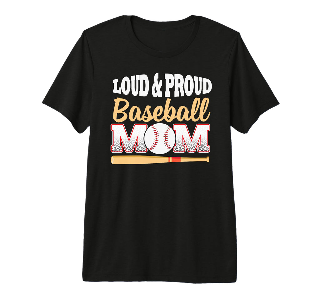 Baseball Mom Leopard Loud And Proud T-Shirt - Minimalist Print Men Women - T-Shirt, Sweatshirt, Hoodie