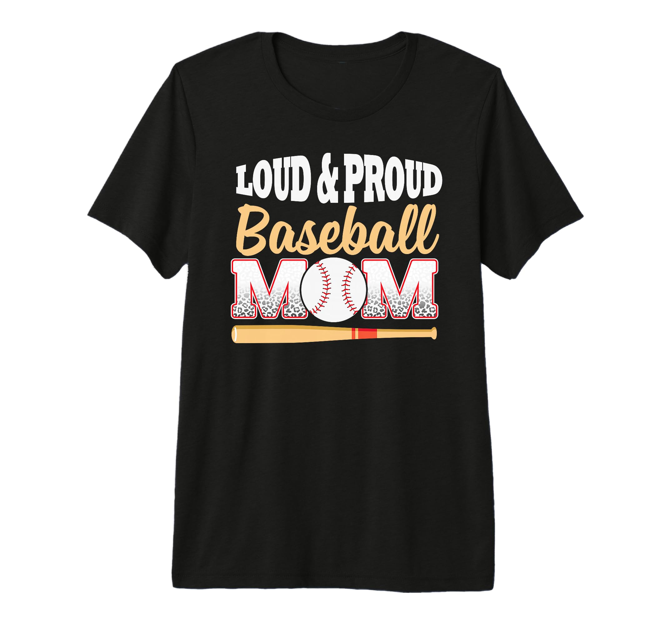 Baseball Mom Leopard Loud And Proud T-Shirt - Minimalist Print Men Women - T-Shirt, Sweatshirt, Hoodie