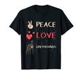 Greyhound Dog Owner Peace Love T-Shirt - Minimalist Print for Adults - T-Shirt, Sweatshirt, Hoodie